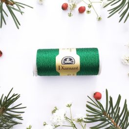 DMC Diamant Shimmering Embroidery Thread - GREEN 