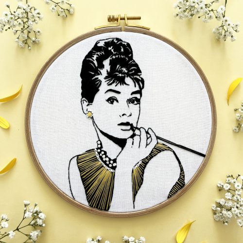 AUDREY HEPBURN PORTRAIT EMBROIDERY KIT