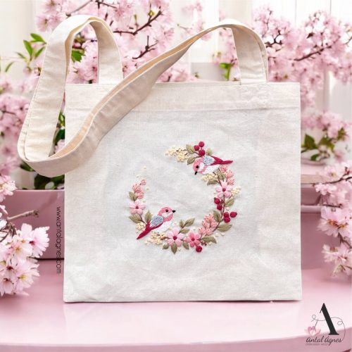 SAKURA HÍMZŐKÉSZLET - Vászontáskára vagy Faliképként