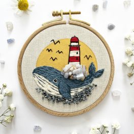 TRAVEL EMBROIDERY KIT - WHALE ADVENTURE