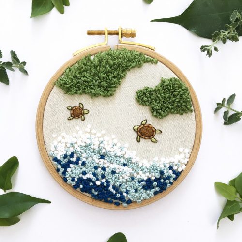 Beach Embroidery Pattern (PDF)