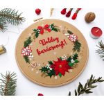 KARÁCSONYI KOSZORÚ HÍMZÉSE