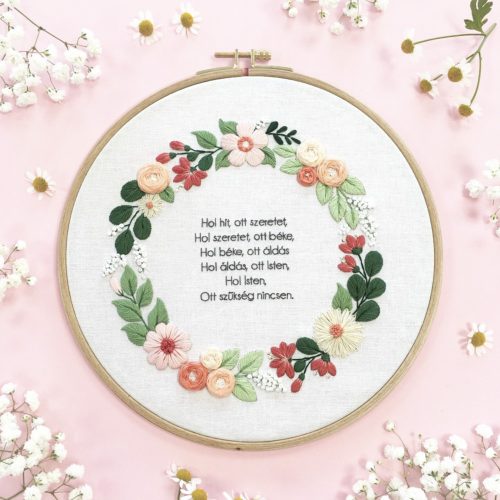 HÁZI ÁLDÁS hímzése