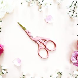 STORK EMBROIDERY-SCISSORS - PEACH COLOR