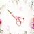 STORK EMBROIDERY-SCISSORS - PEACH COLOR