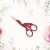 STORK EMBROIDERY-SCISSORS - Burgundy color