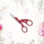 STORK EMBROIDERY-SCISSORS - Burgundy color