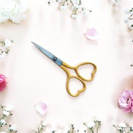 HEART EMBROIDERY SCISSORS - MUSTARD YELLOW COLOR