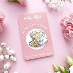 TEACUP MAGNETIC NEEDLE MINDER (Caterpillar Cross Stitch)