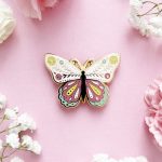 BUTTERFLY MAGNETIC NEEDLE MINDER (Caterpillar Cross Stitch)
