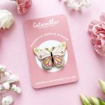 BUTTERFLY MAGNETIC NEEDLE MINDER (Caterpillar Cross Stitch)