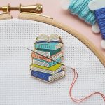  BOOKS MAGNETIC NEEDLE MINDER (Caterpillar Cross Stitch)